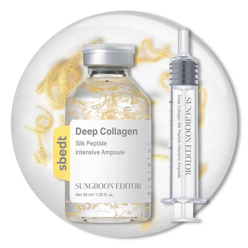 Pink ampoule serum bottle with collagen peptide and PDRN for skin elasticity and hydration