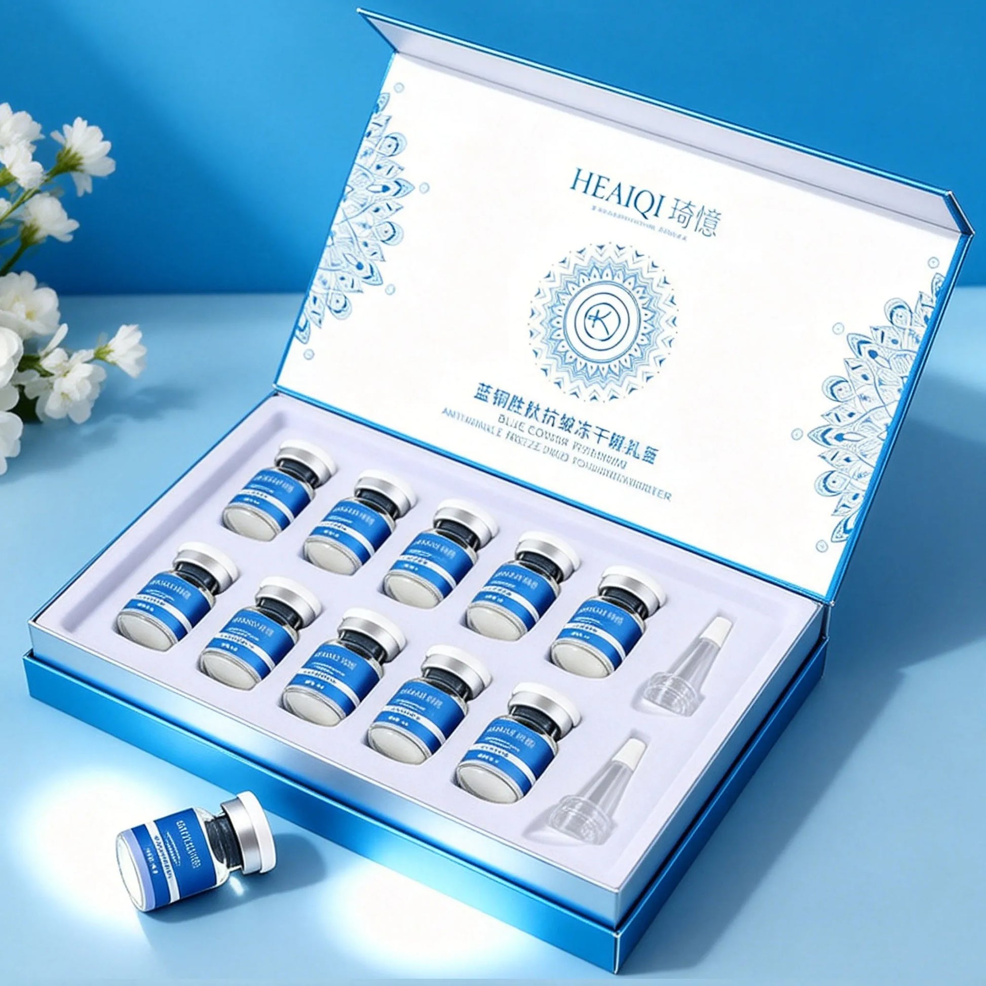GHK-Cu Blue Copper Peptide Serum Set — 98% GHK-Cu copper peptide — product box packaging full set