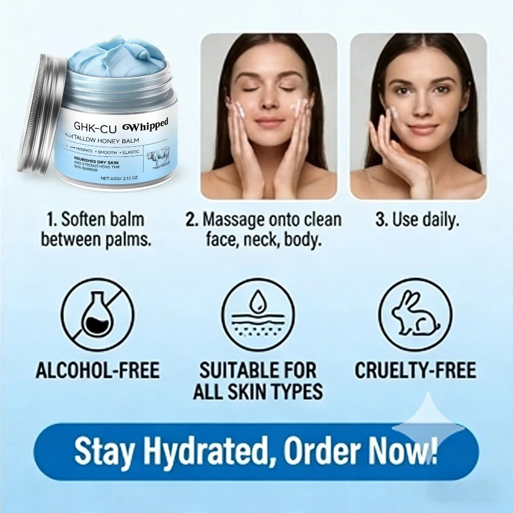 OUHOE Copper Peptide Manuka Honey Blue Balm — Copper Peptide & Manuka Honey — Balm applied on skin soothing demo