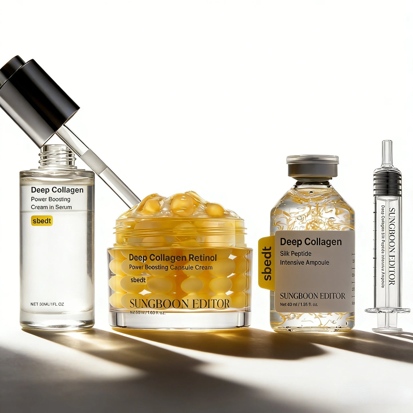 Sungboon Editor — Deep Collagen Boosting Serum — Product packaging front detail with label