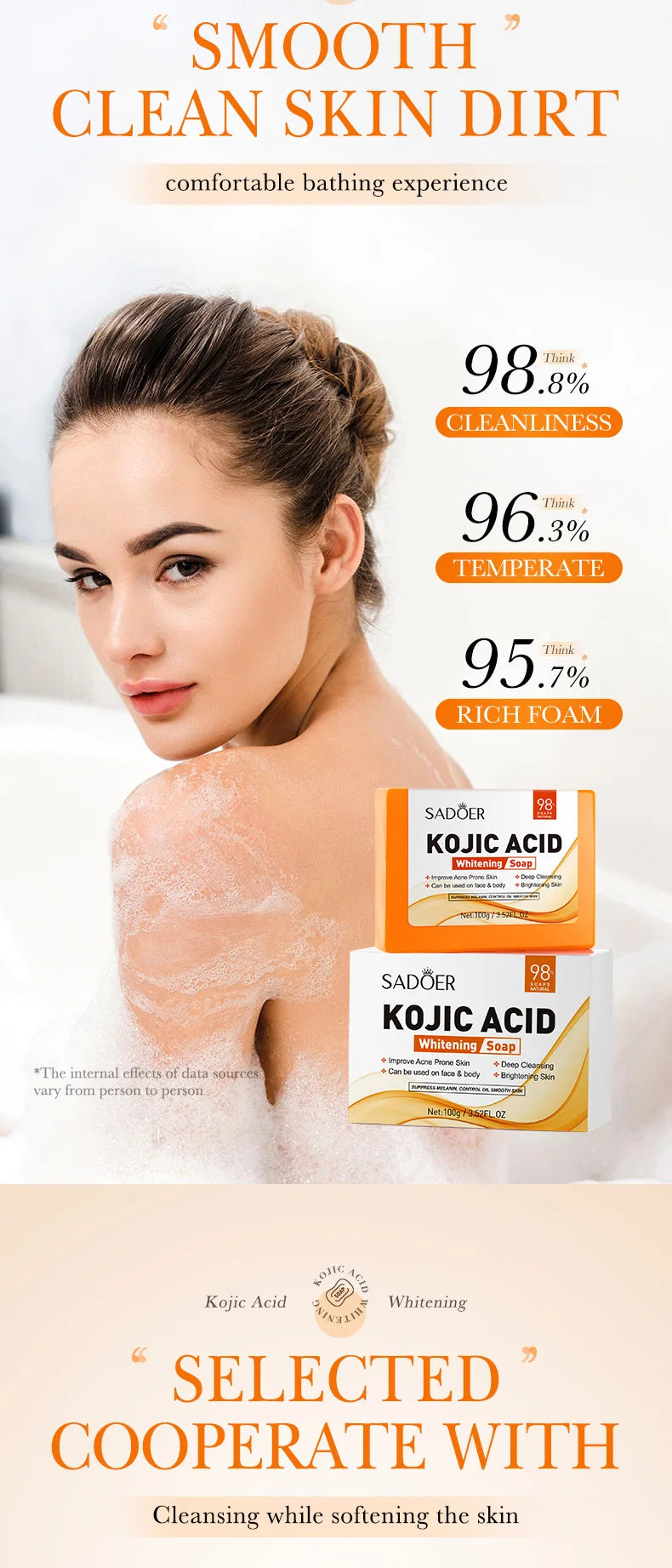 Kojic acid oil-control cleansing handmade soap bar