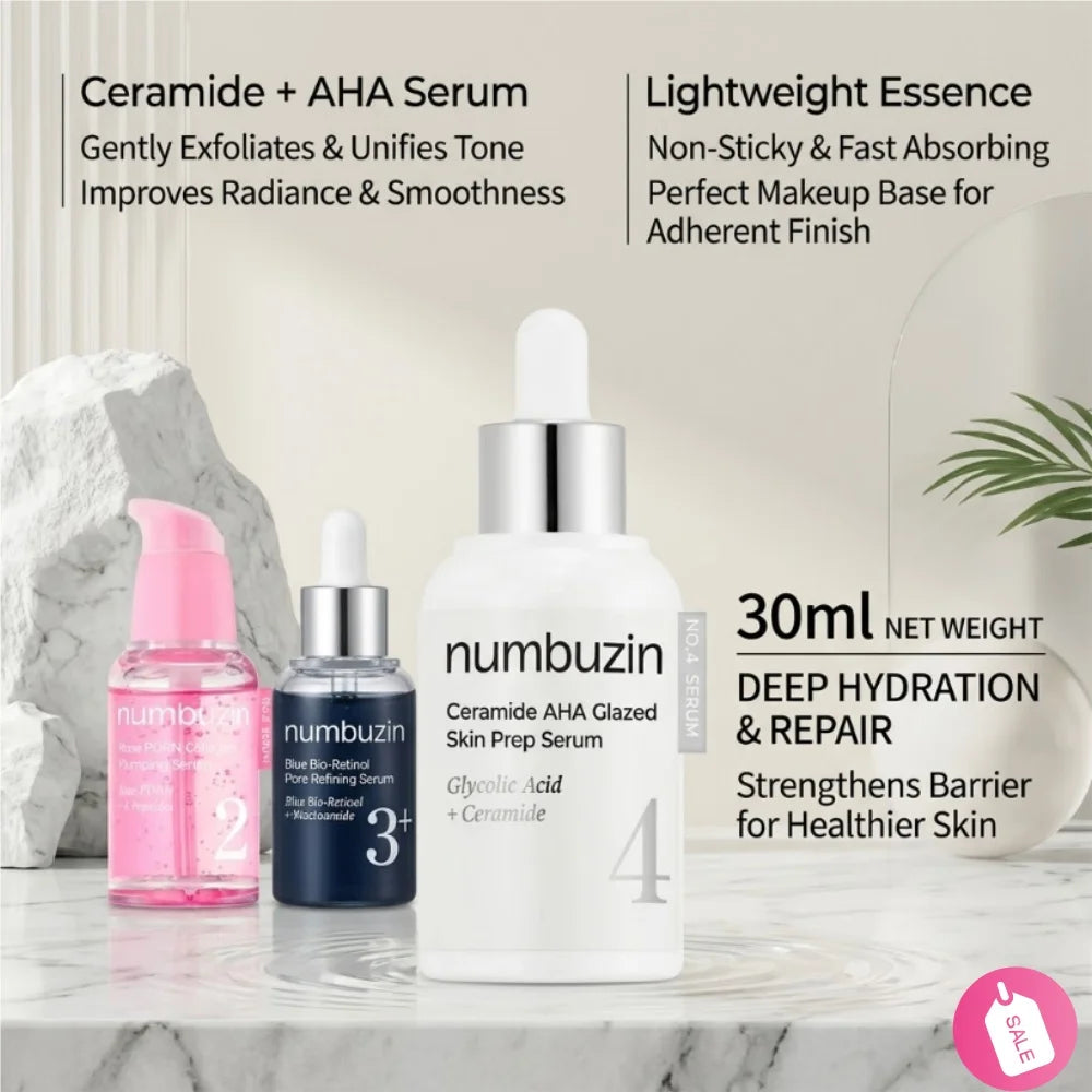 NUMBUZIN No.2 No.3 & No.4 Serum Set — PDRN Retinol Ceramide — No.2 Rose PDRN bottle front view close-up