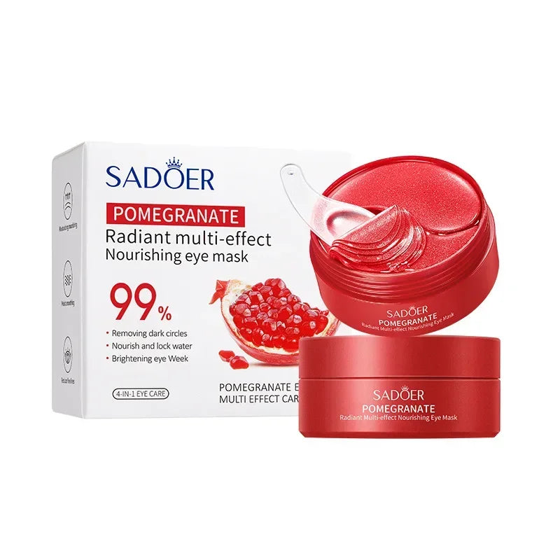 Red pomegranate collagen under-eye patches for firming and moisturizing eye area