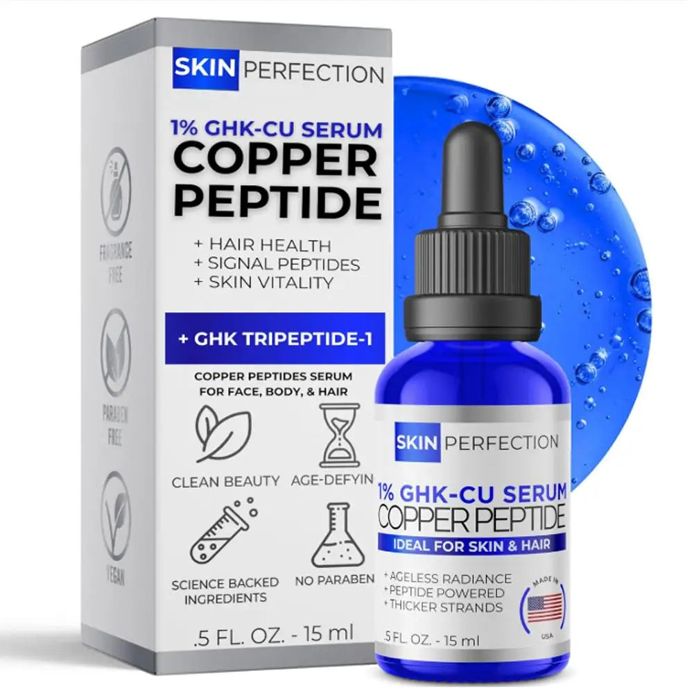 BARUBUT GHK-CU Copper Peptide Face & Hair Serum — GHK-CU copper peptide — product on white surface
