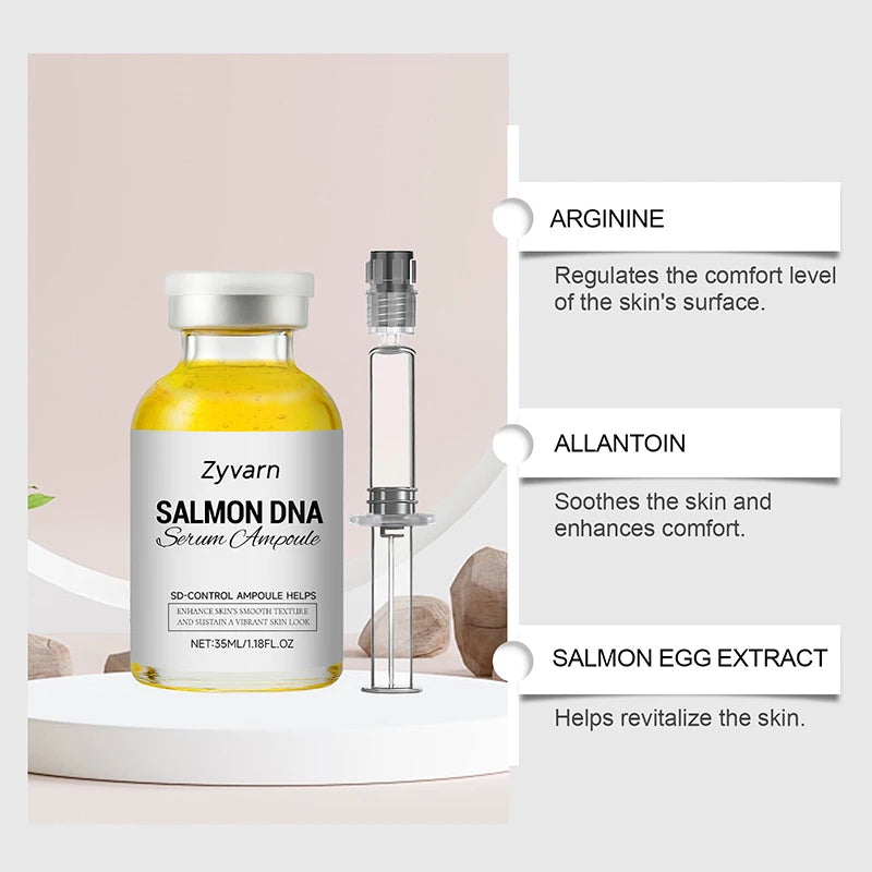 ZYVARN Salmon DNA PDRN Serum — salmon DNA + PDRN + collagen — serum texture on skin