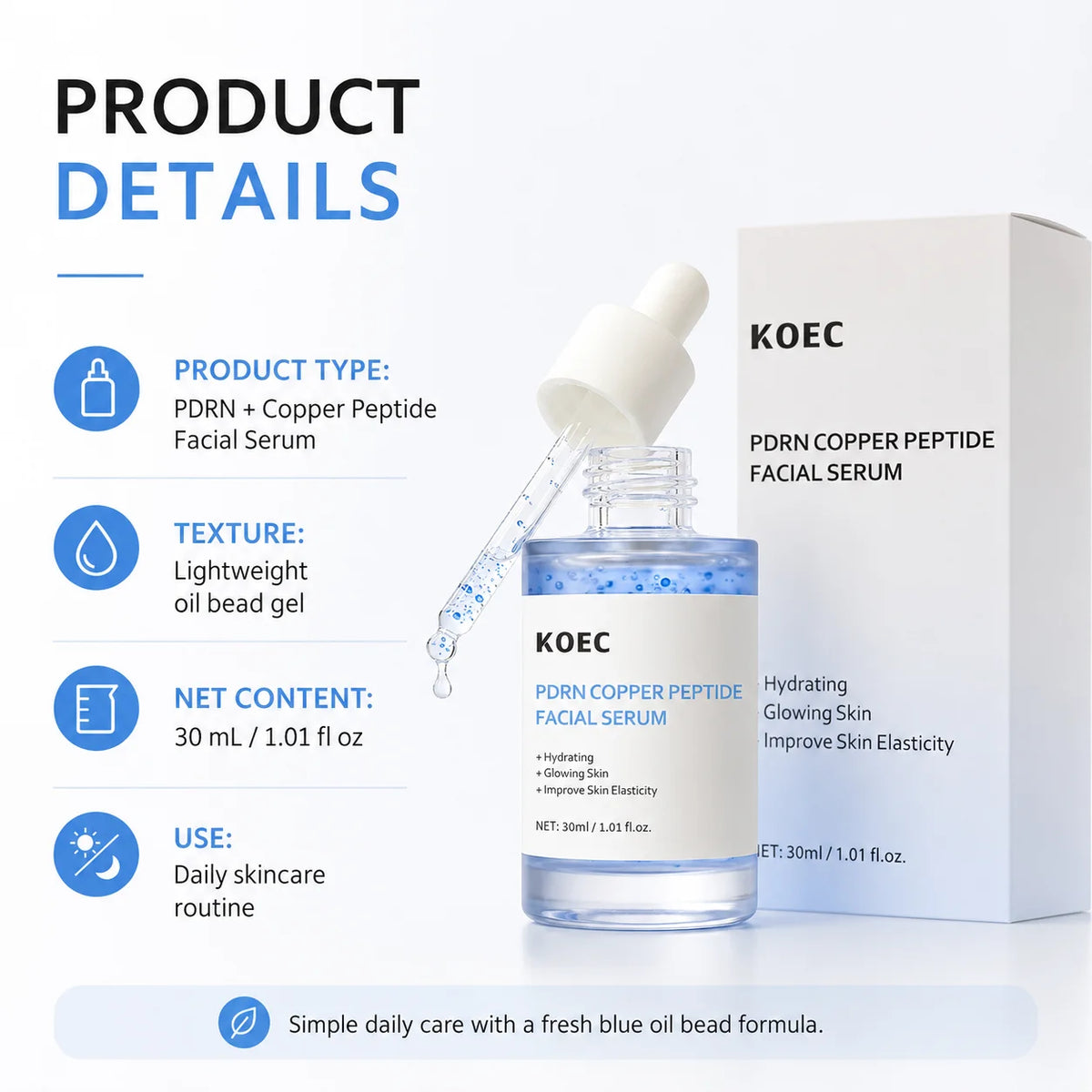 KOEC PDRN Copper Peptide Facial Serum — 30 ml — product gallery image 4