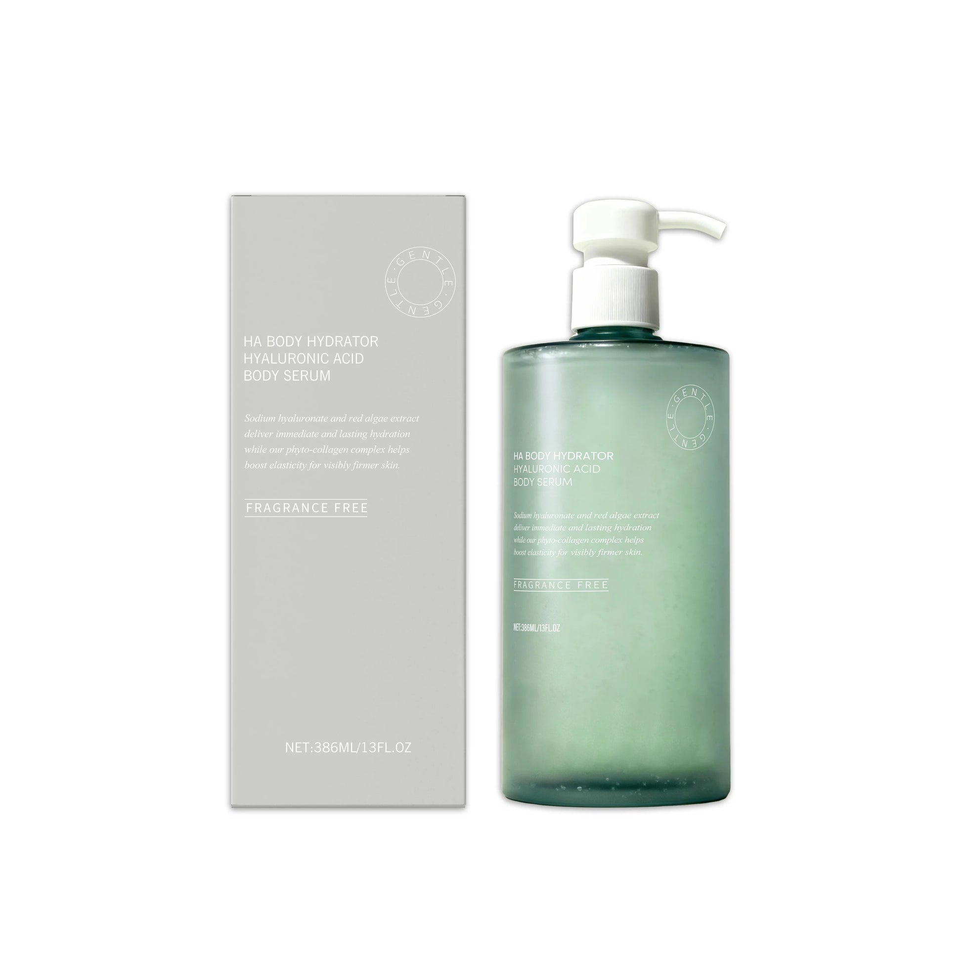 Hyaluronic acid body serum bottle with deep hydration lotion