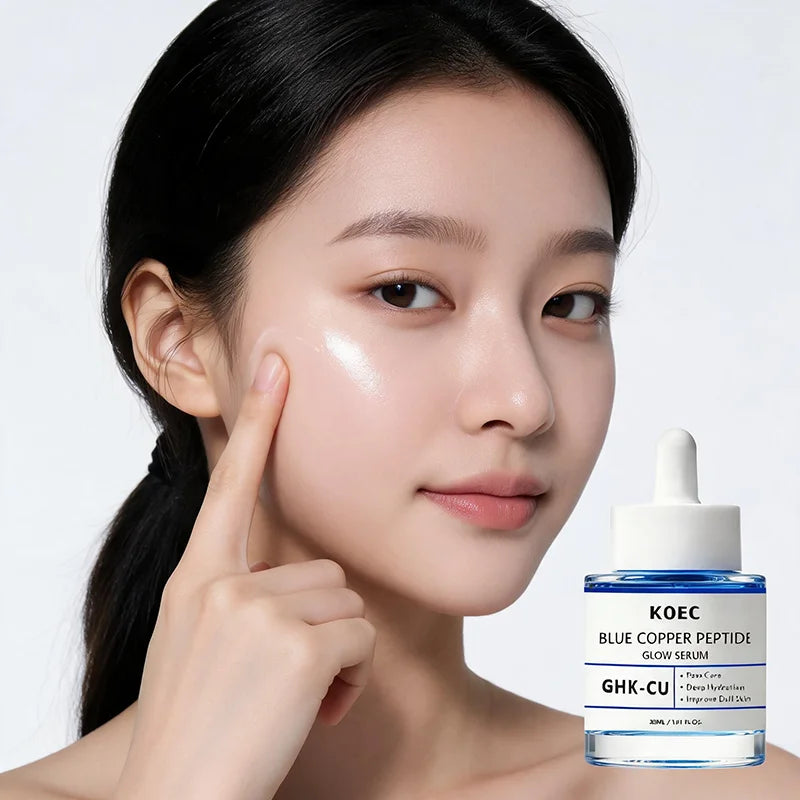 Blue Copper Peptide Bakuchiol Serum Hydrating Facial Essence Moisturizer Nourishing Firming Boosting Daily Skincare 30ml