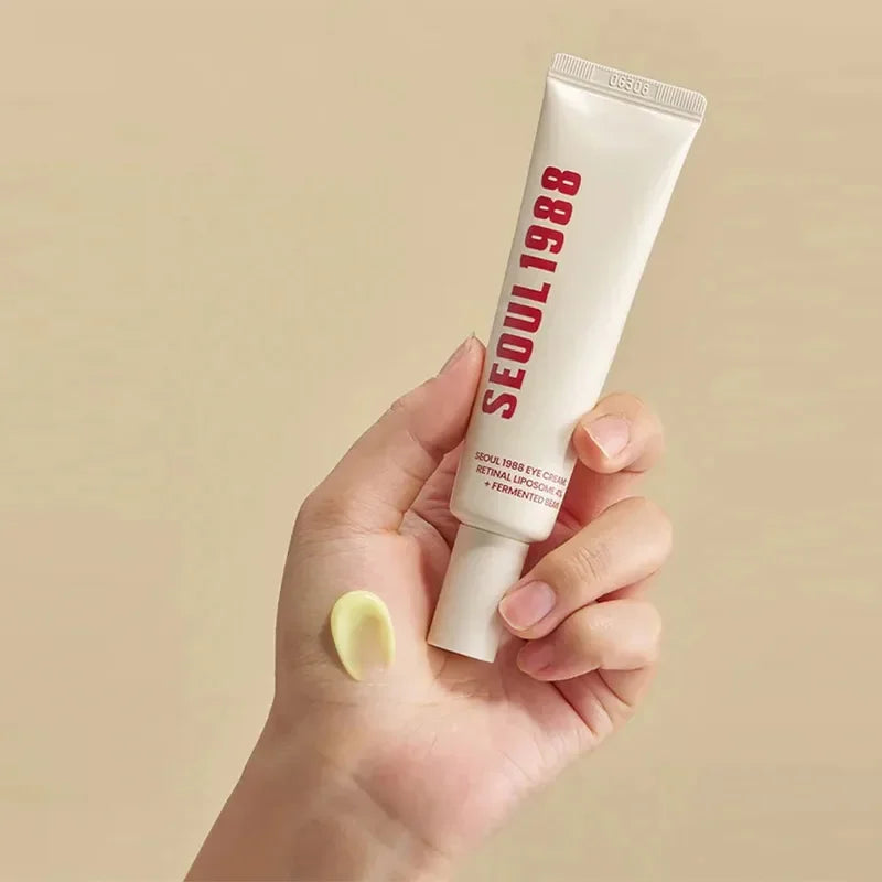 Firming retinol eye cream jar for dark circles and puffiness