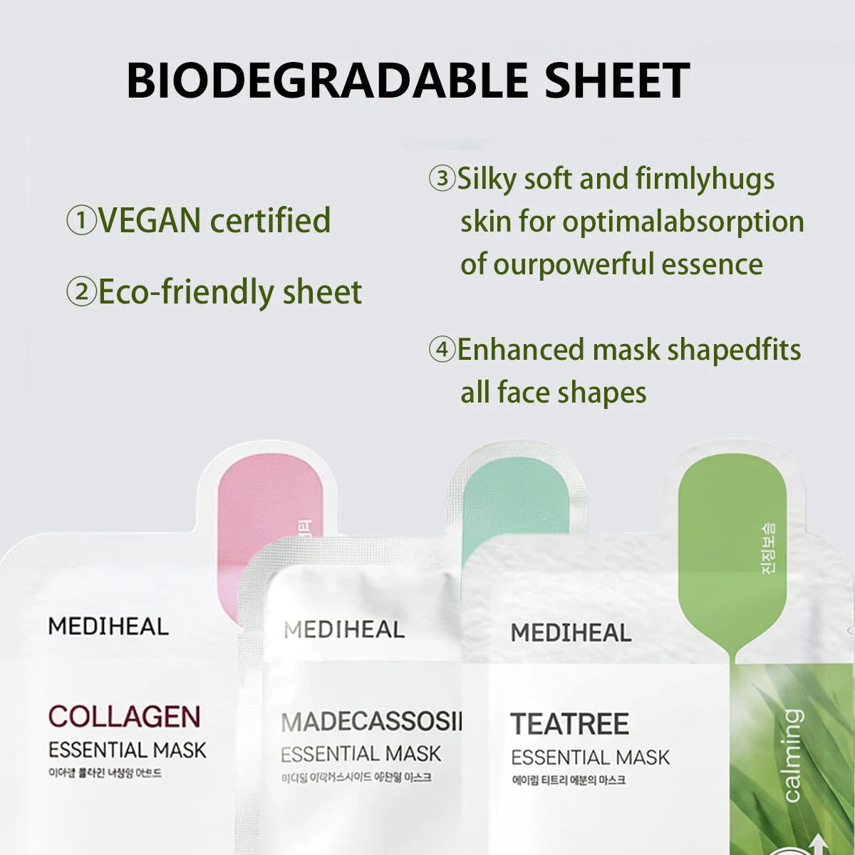 Thin tencel sheet mask packet for multi-solution repair, Korean skincare facial mask