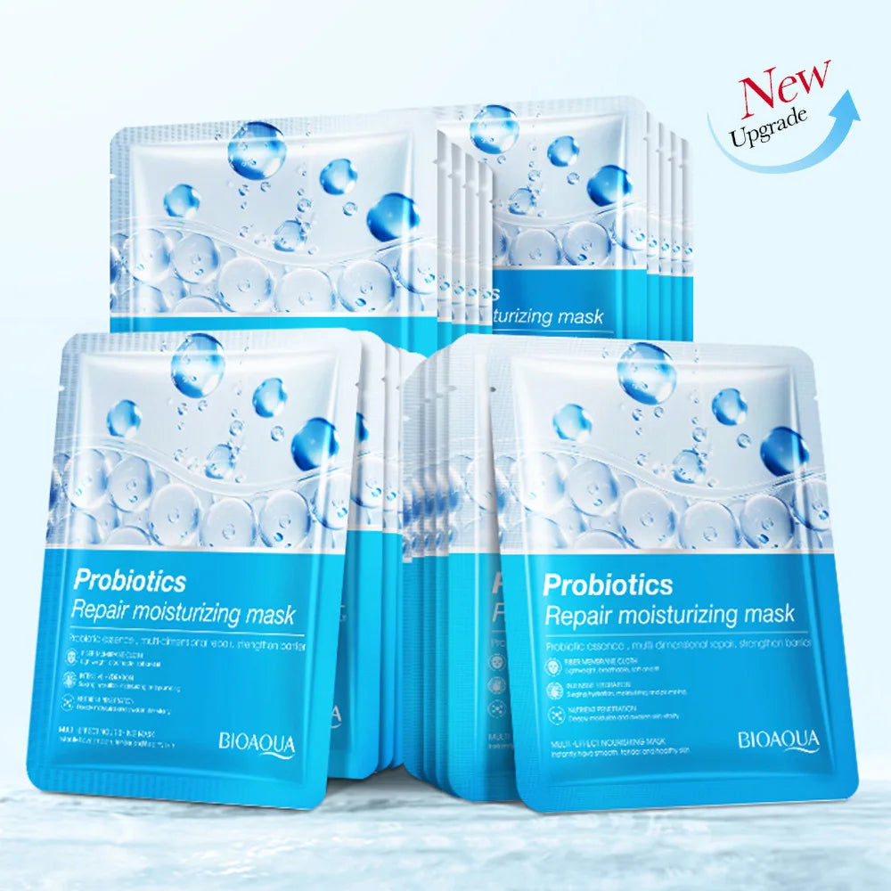 BIOAQUA Probiotic Repair Sheet Mask — probiotics + acne soothing — green sheet mask packaging front