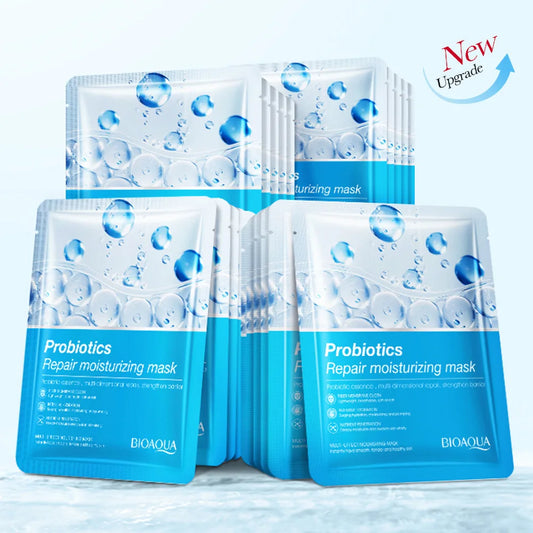 BIOAQUA Probiotic Repair Sheet Mask — probiotics + acne soothing — green sheet mask packaging front