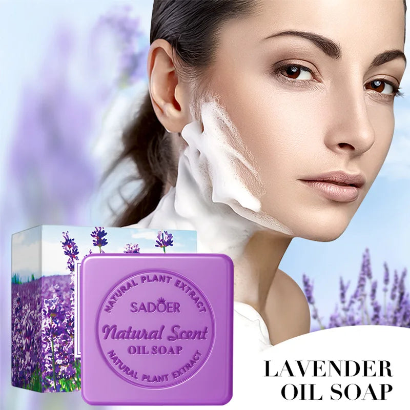 Lavender essential oil handmade soap bar for cleansing and moisturizing face and body
