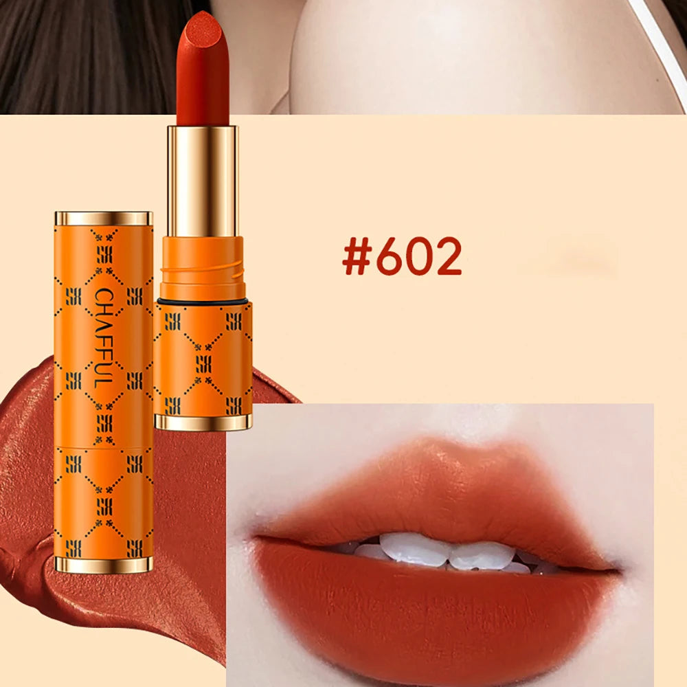 SkinSwaag Beauty — CHAFFUL Matte Lipstick — Matte finish effect close-up on lips