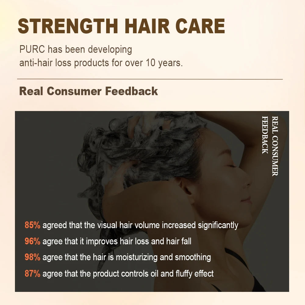 PURC Hair Shampoo Conditioner Hair Growth Oil Sets Smoothing Hair Loss Treatment Repair Damamged Nourish Hair Care Products