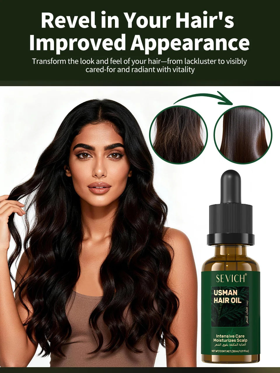 Hair care set showing serum, shampoo, soap, and thickening spray for men and women