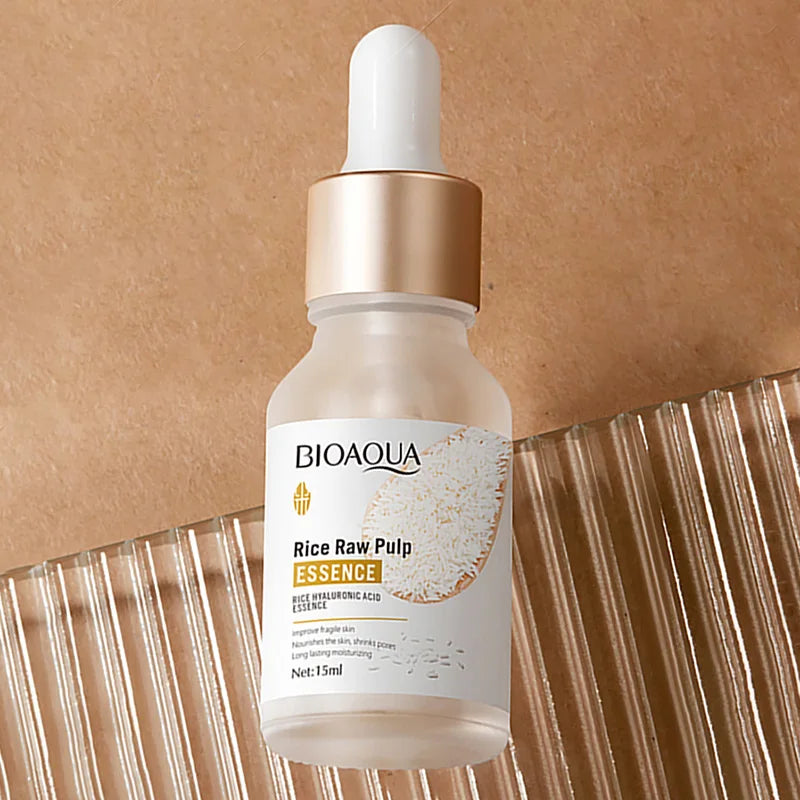 Facial serum bottle for brightening, moisturizing and firming with white rice and niacinamide