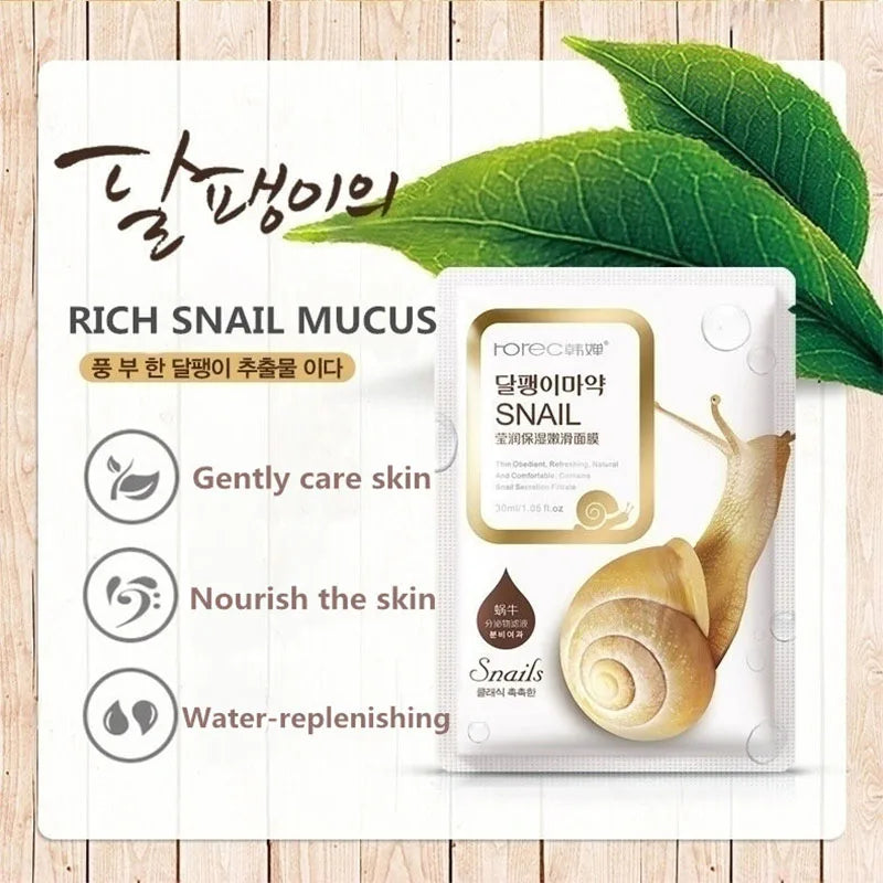 Anti-aging snail extract essence face mask skincare product