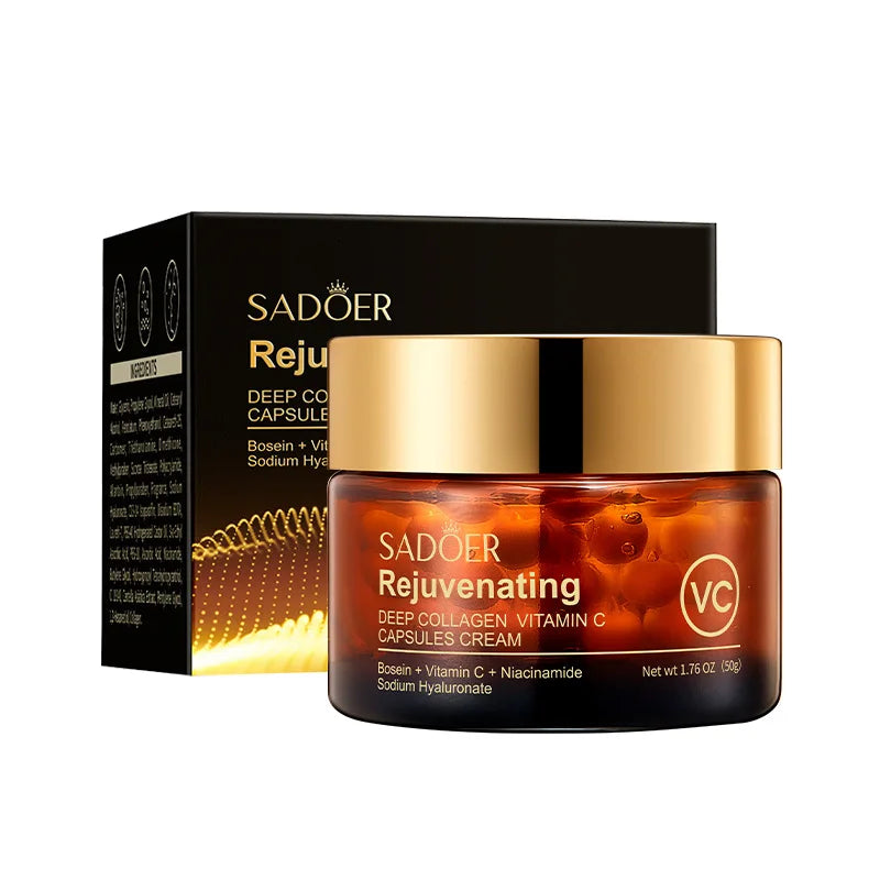 Vitamin C collagen capsule firming brightening face cream jar