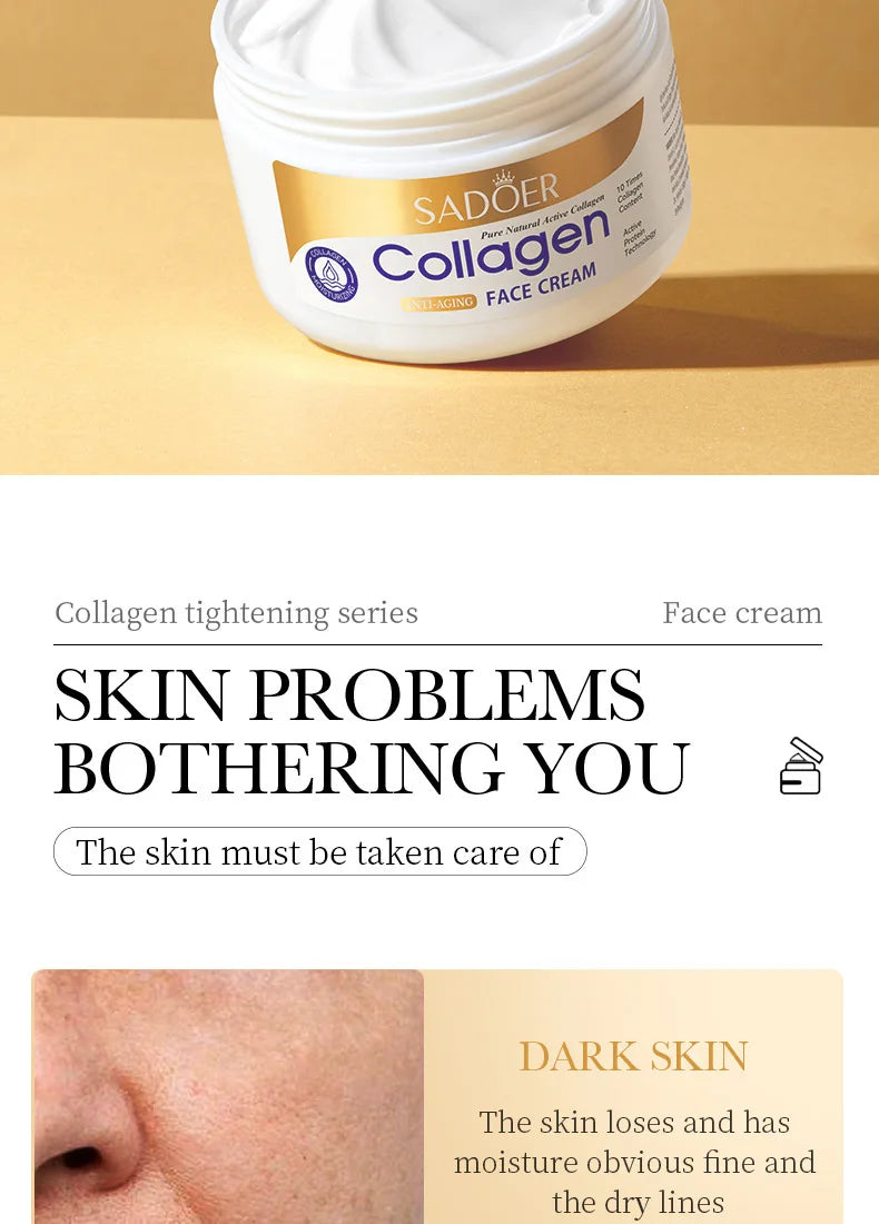 Jar of collagen firming moisturizing face cream