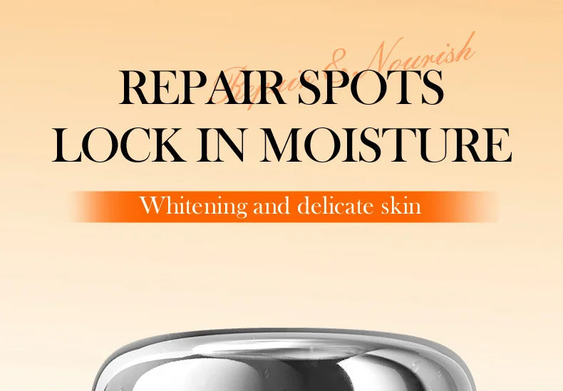 Vitamin C face cream jar with moisturizing and brightening facial skincare benefits