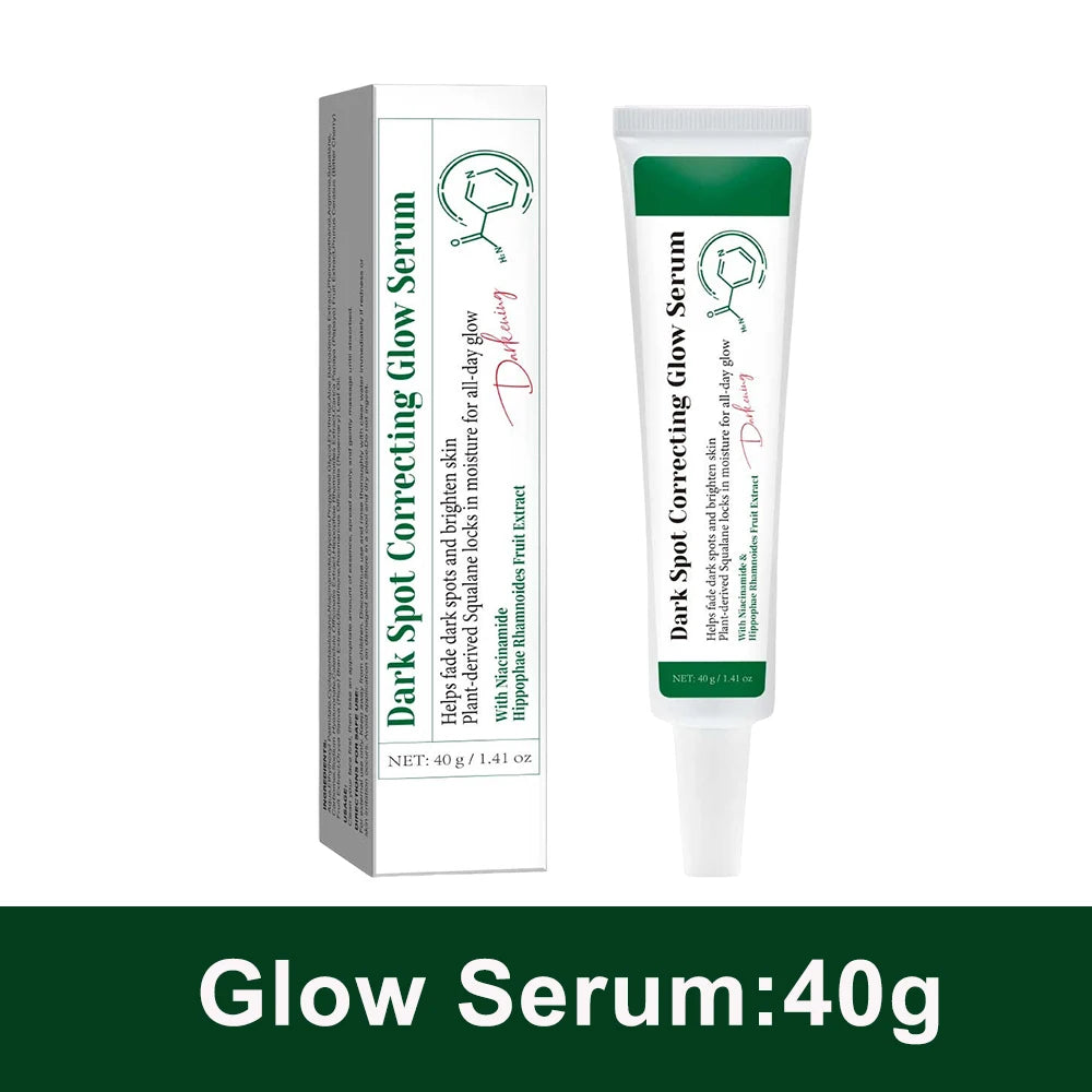 Dark spot correcting brightening glow cream set with jar packaging on light background