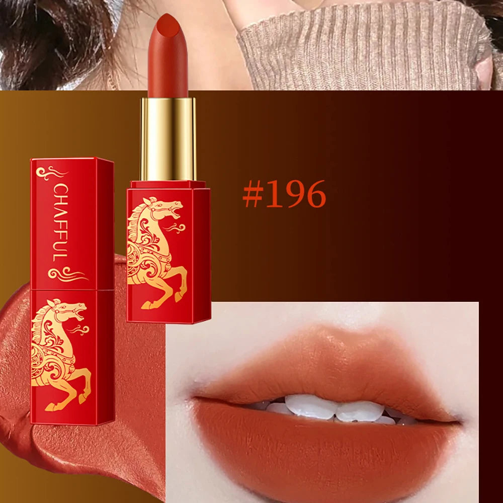 Matte waterproof lipstick tube with long-lasting color