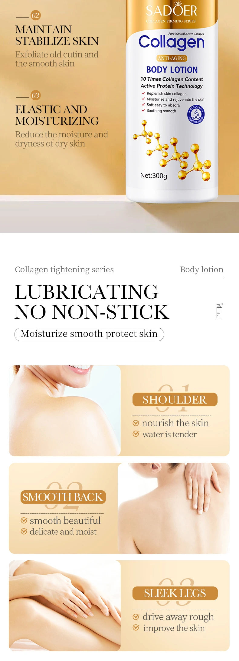 Collagen face and body cream jar for moisturizing and brightening skin
