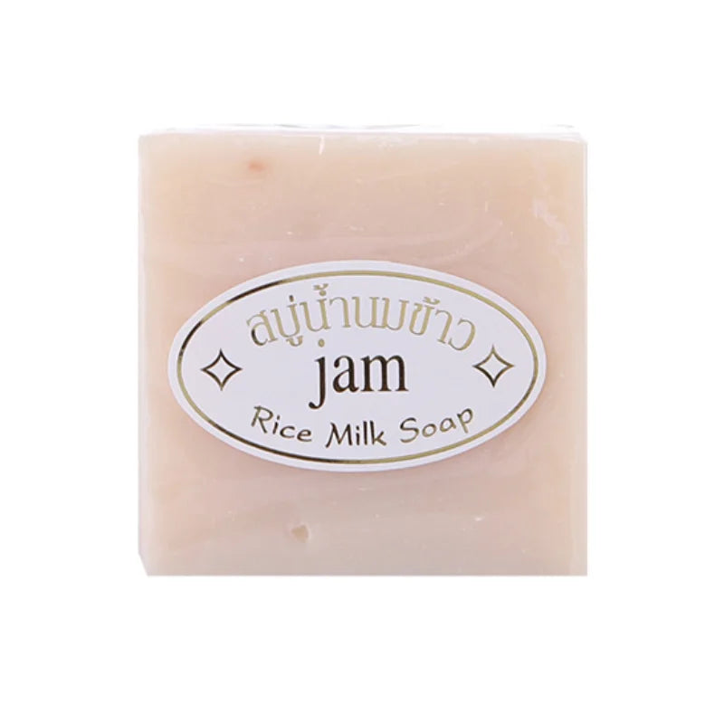 Bar of Thai rice milk soap with creamy lather and smooth texture