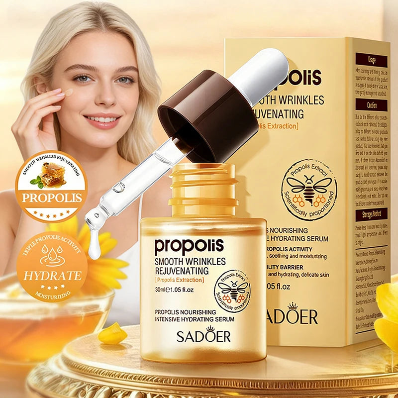 Propolis firming nourishing brightening face serum bottle