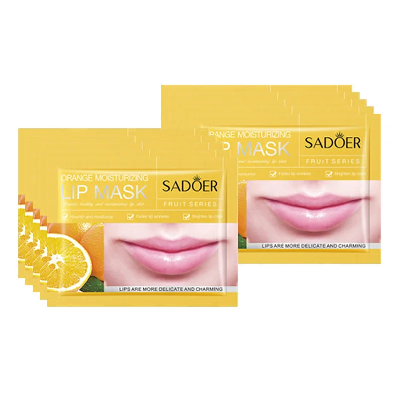 SADOER Fruit & Collagen Crystal Gel Lip Mask — Collagen & Fruit Extract — Hydrating and nourishing benefits infographic