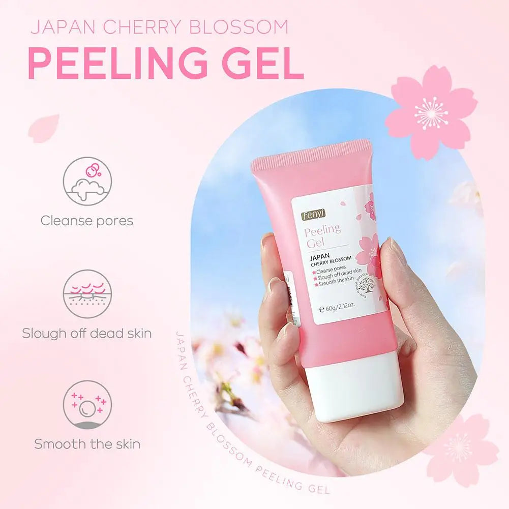 FENYI Cherry Blossom Exfoliating Face Scrub — Cherry Blossom — Tube front view with FENYI branding close-up