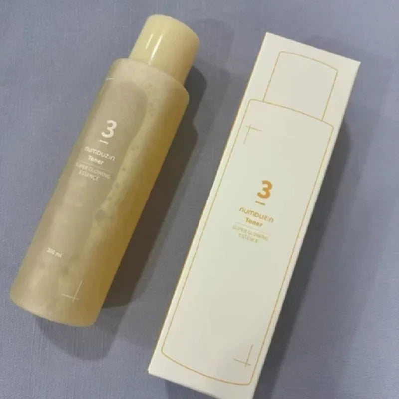 Pore care skincare set with glowing essence, facial serum, and sheet masks