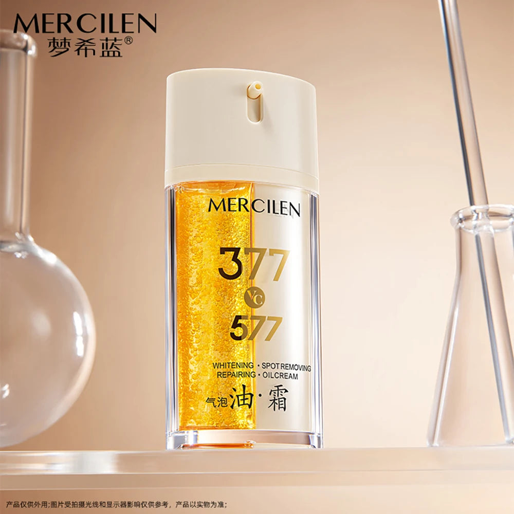 377 Skin Brightening Bubble Essence Oil Face Cream Oil Control Moisturizing Soothing Double Tube Light Oil Cream Korea Skincare