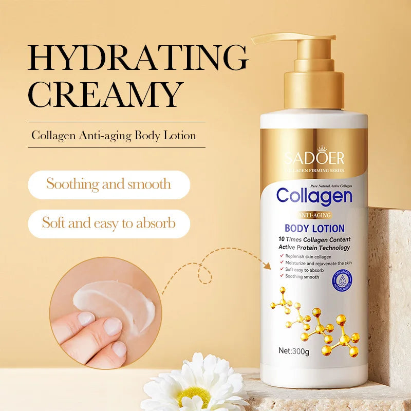 Collagen milk face and body cream jar for moisturizing and brightening skin