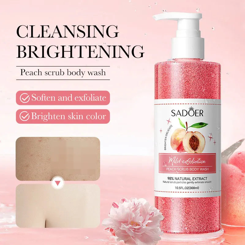 SADOER Peach Fruit Body Scrub Shower Gel