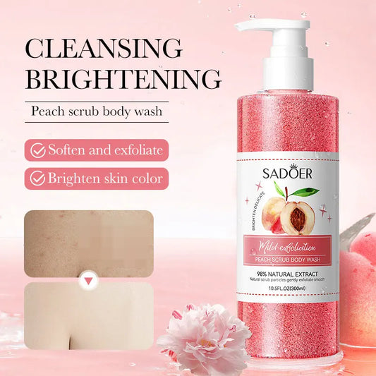 SADOER Peach Fruit Body Scrub Shower Gel