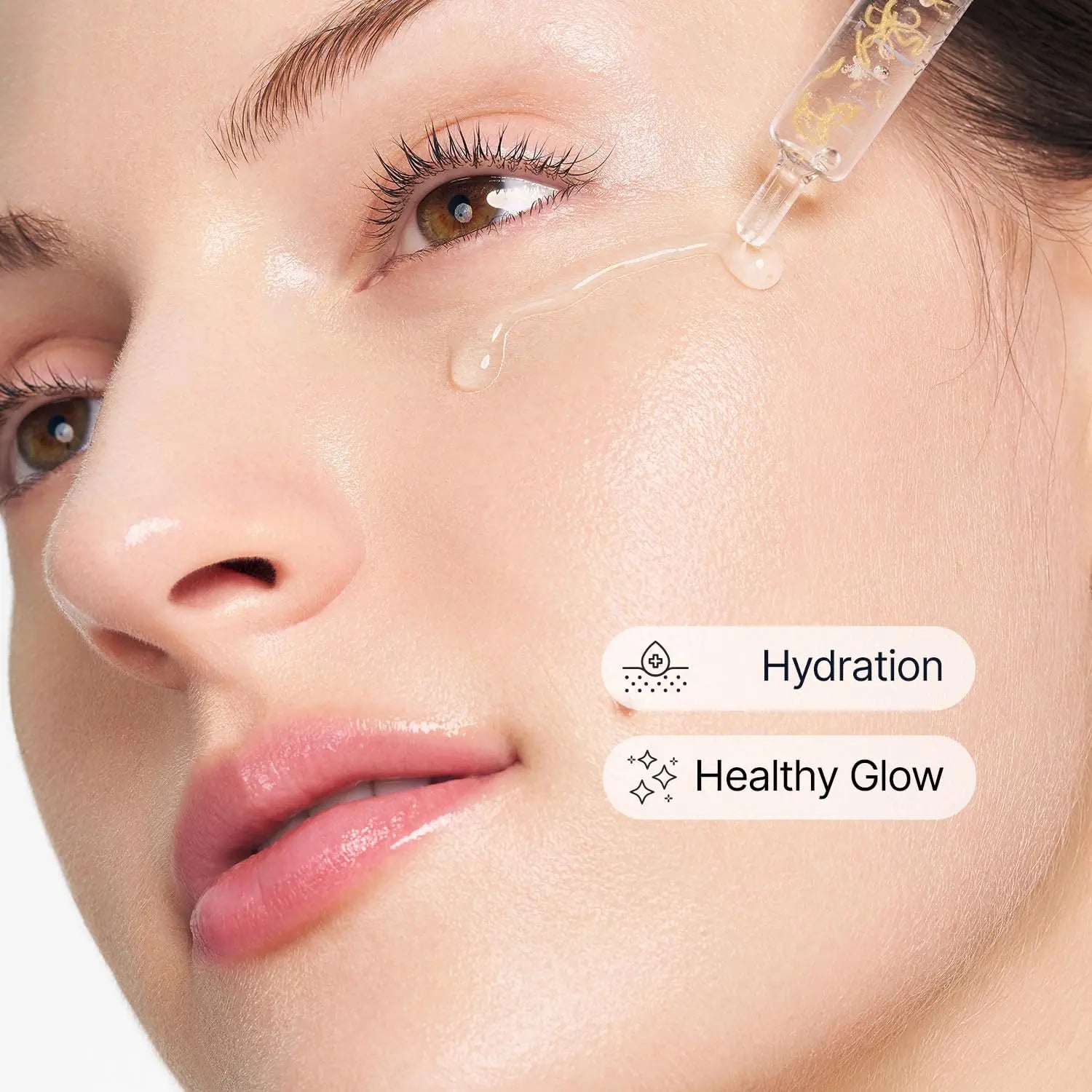 Pink vitamin brightening serum ampoule bottle