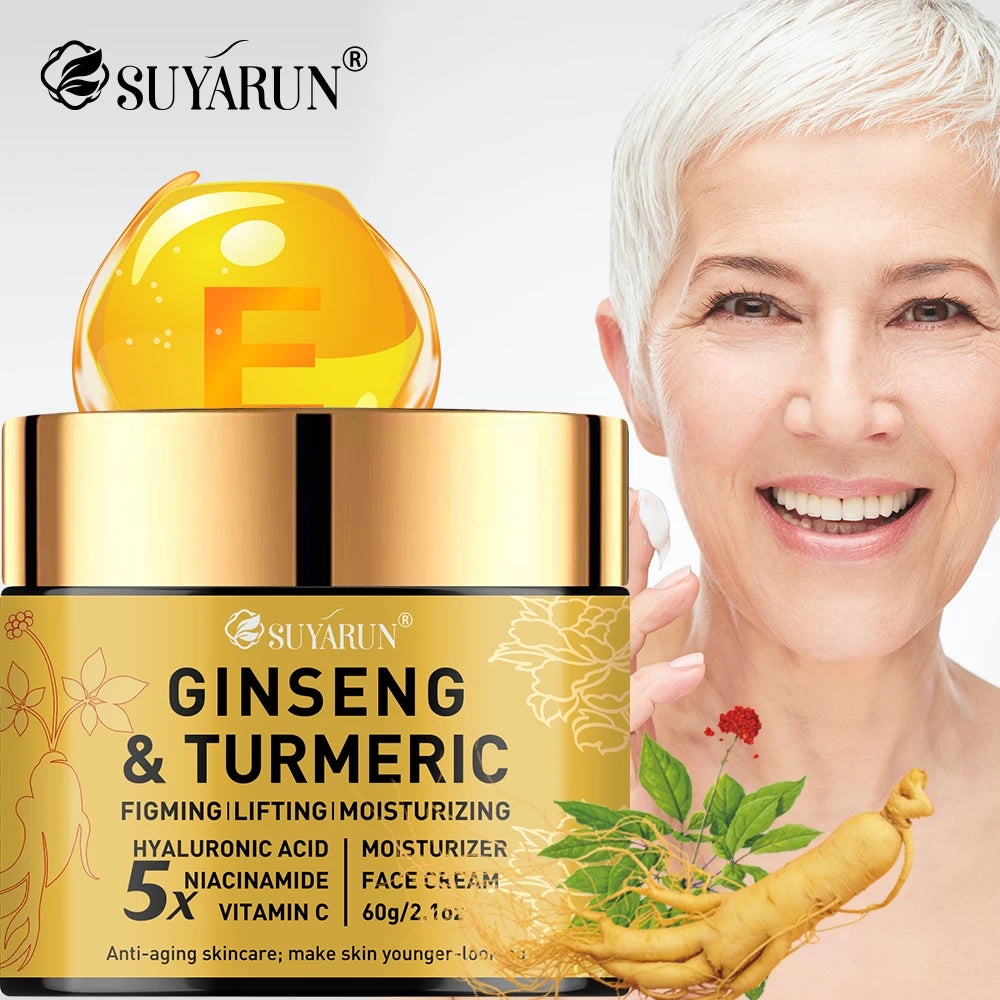 SkinSwaag Beauty SUYARUN Ginseng & Turmeric Brightening Face Cream — ginseng + turmeric — ingredient list on packaging on white background