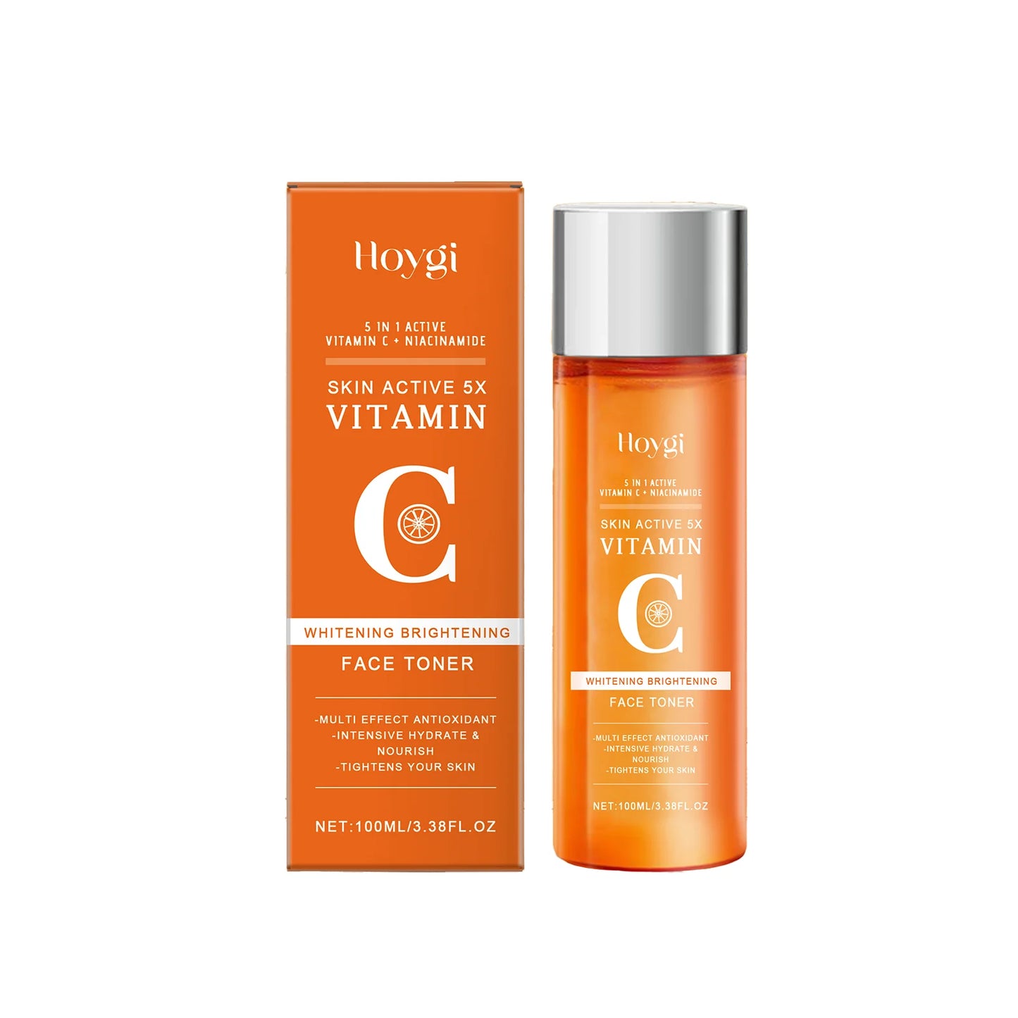 HOYGI — Vitamin C Radiance Hydrating Toner — Orange and white bottle on white background