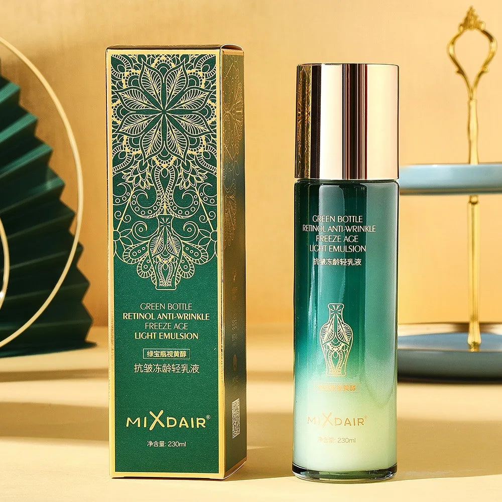SkinSwaag Beauty — XDAIR Sea Fennel Retinol Brightening Lotion — Green and white bottle on white background