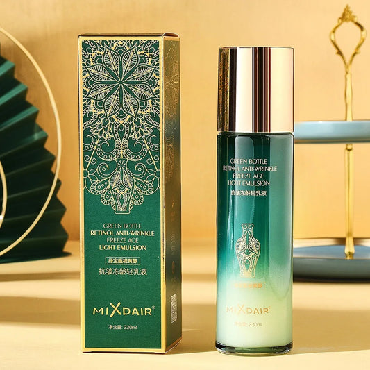 SkinSwaag Beauty — XDAIR Sea Fennel Retinol Brightening Lotion — Green and white bottle on white background