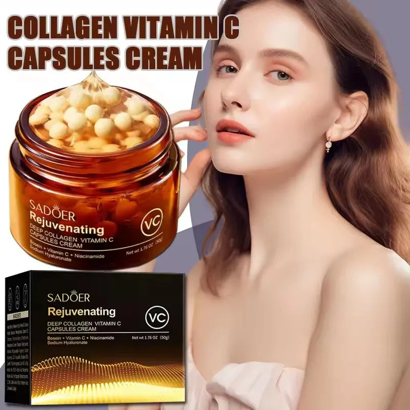 Vitamin C collagen capsule firming brightening cream jar