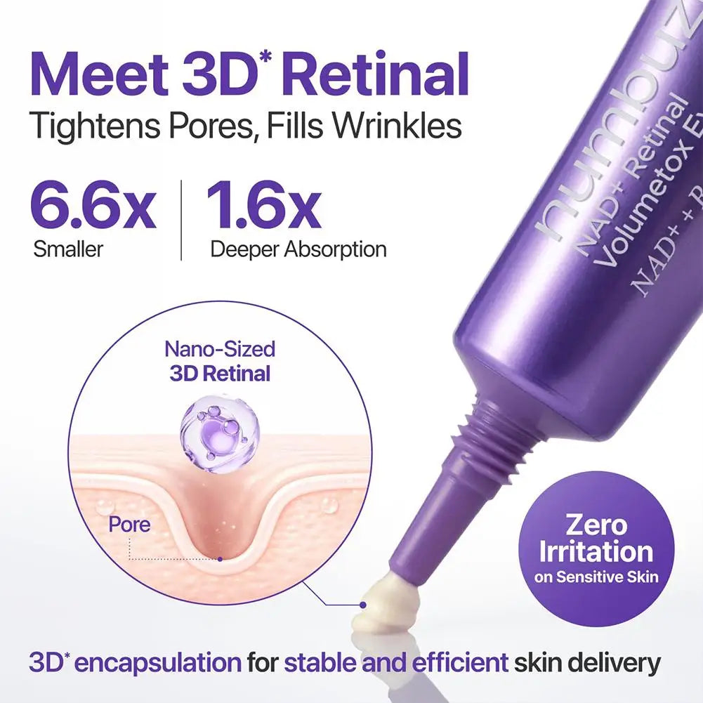 Three-piece retinol eye care set featuring liquid serum and eye cream for smoothing and brightening