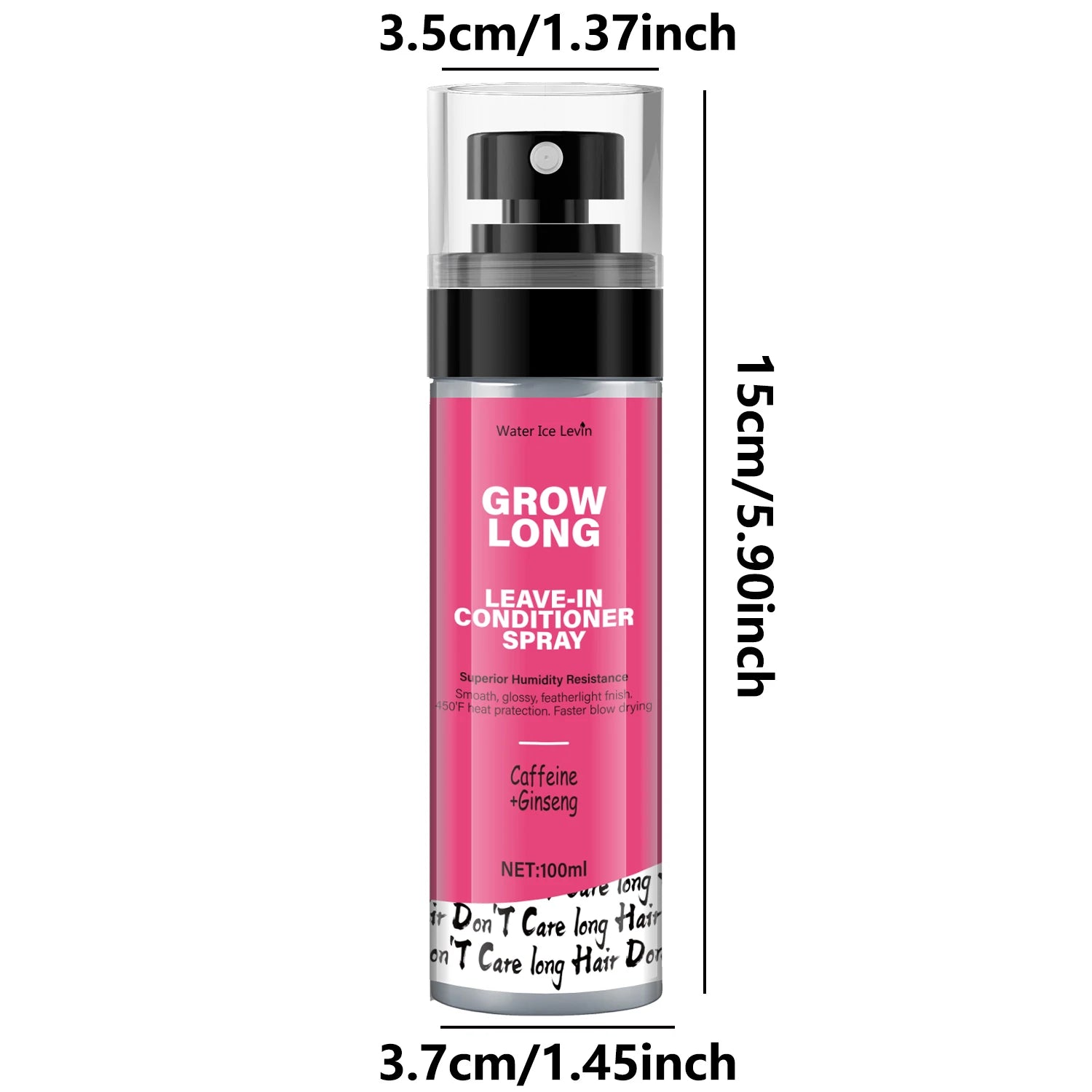 Leave-in hair spray bottle with biotin and vitamin E for nourished hair