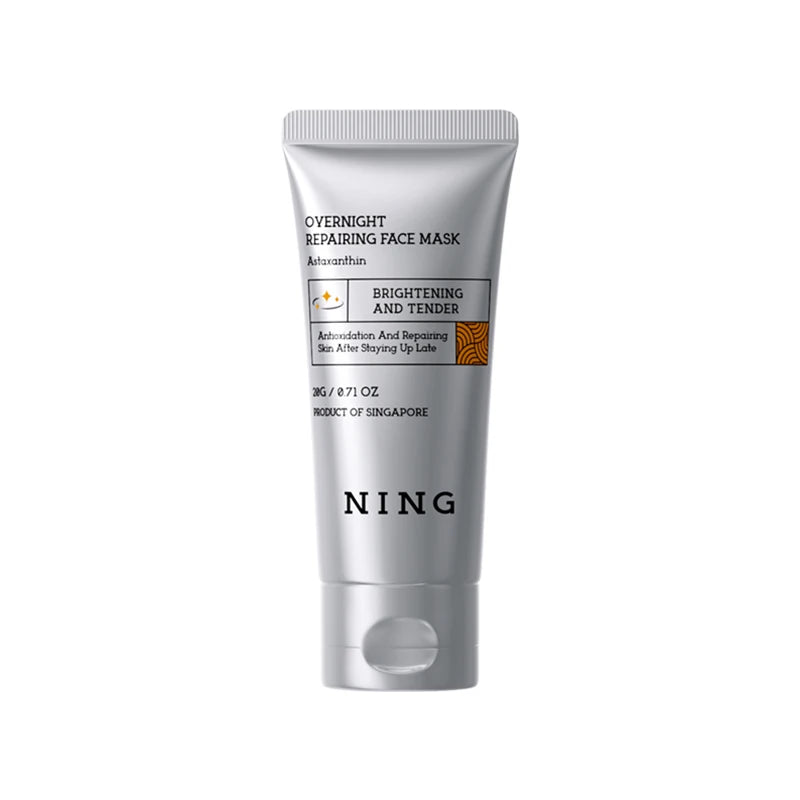 Jar of overnight repair mask with astaxanthin and niacinamide for skin renewal