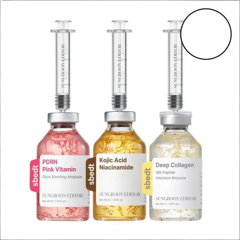 Pink glass ampoule bottle with dropper for hydrating collagen peptide serum