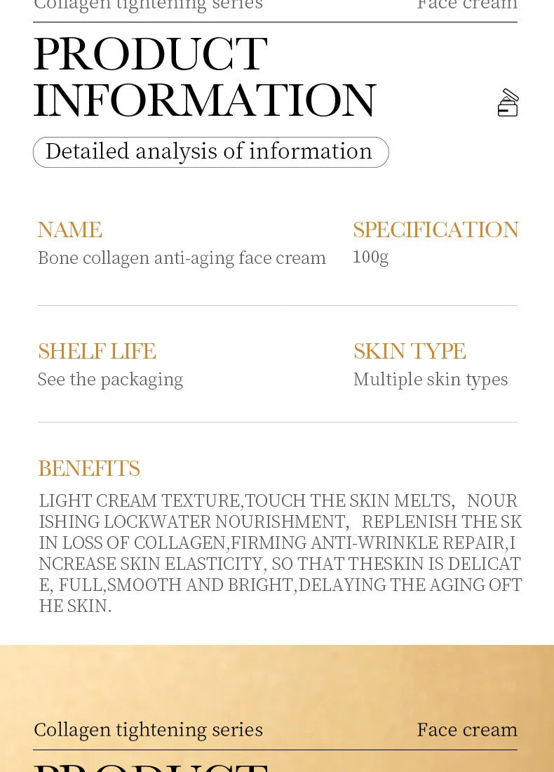 Collagen firming moisturizing face cream jar for hydrating skin