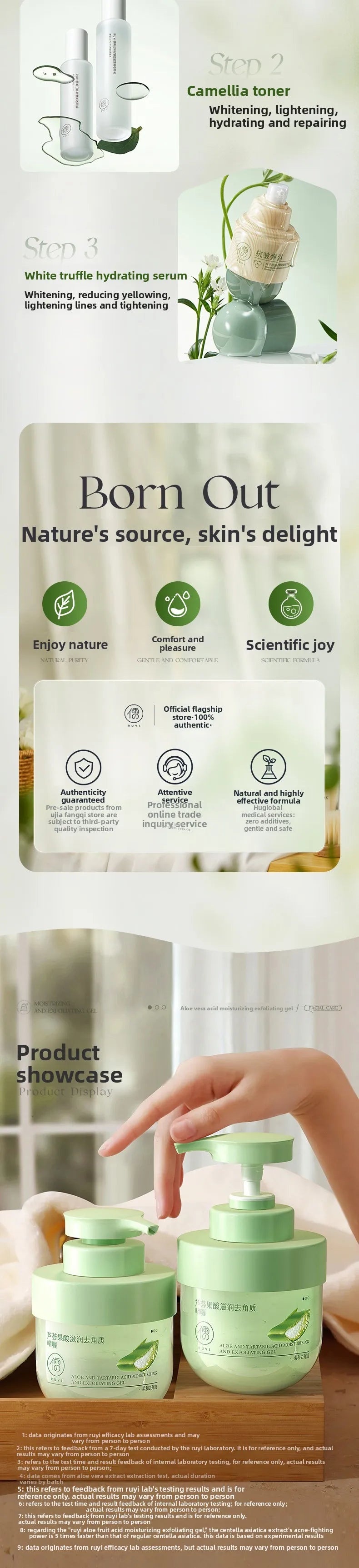 RUYI Aloe Vera Fruit Acid Exfoliating Gel for Face-dead Skin Removal Pore Cleansing Blackhead Treatment Skin Smoothing