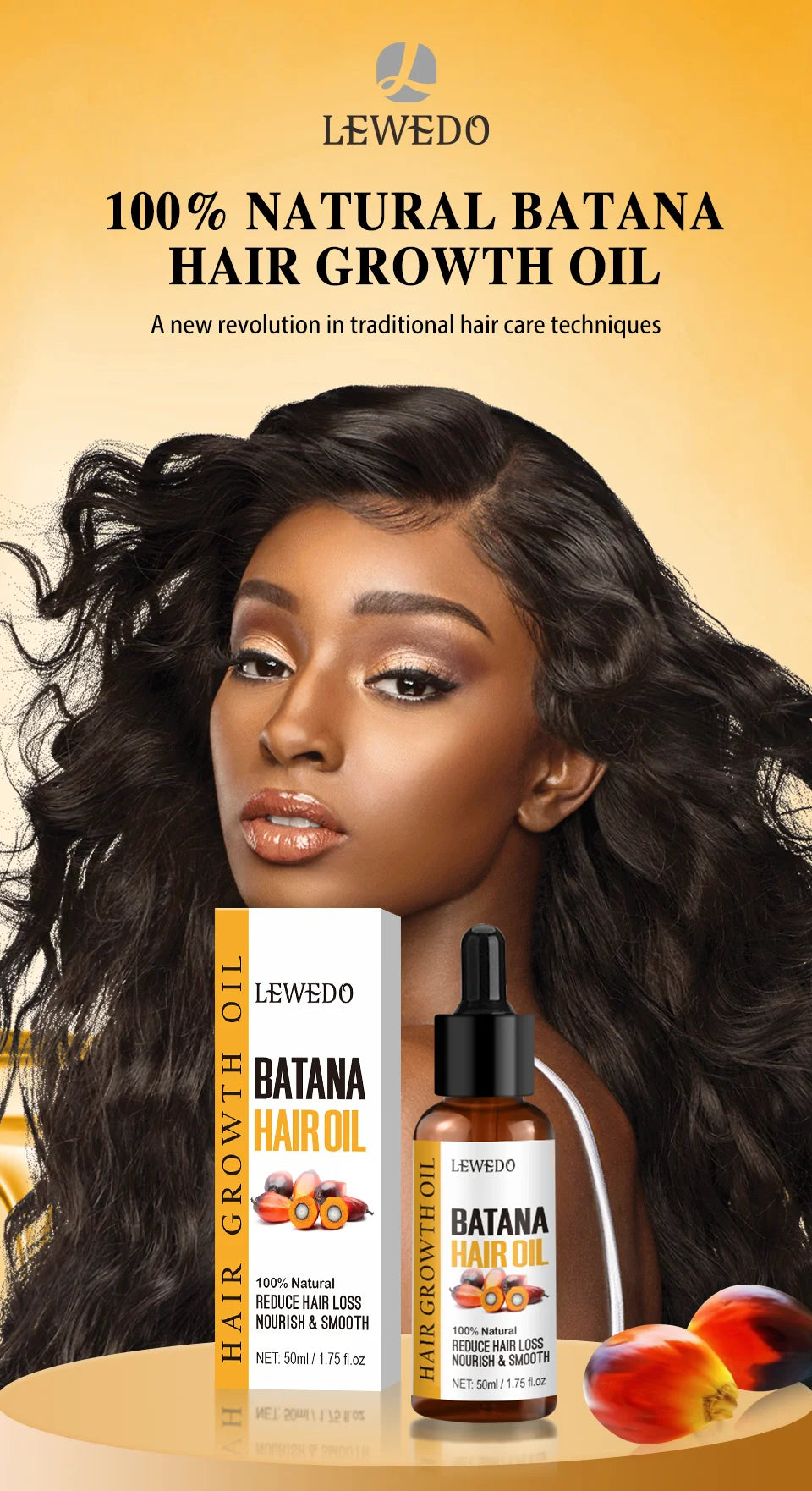 Bottle of pure batana oil for healthy hair growth and shine